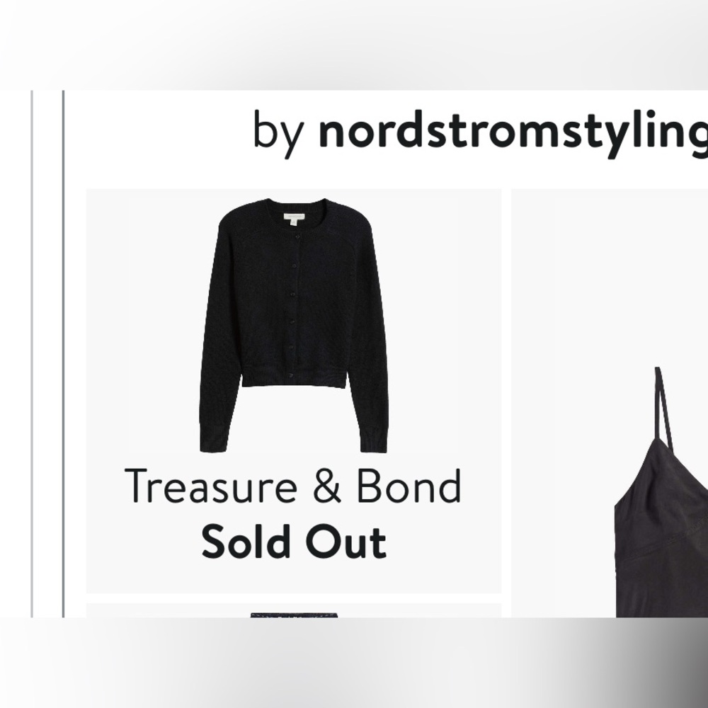 Nordstrom Black Cardigan Cotton Blend, Black, size L - Picture 3 of 16